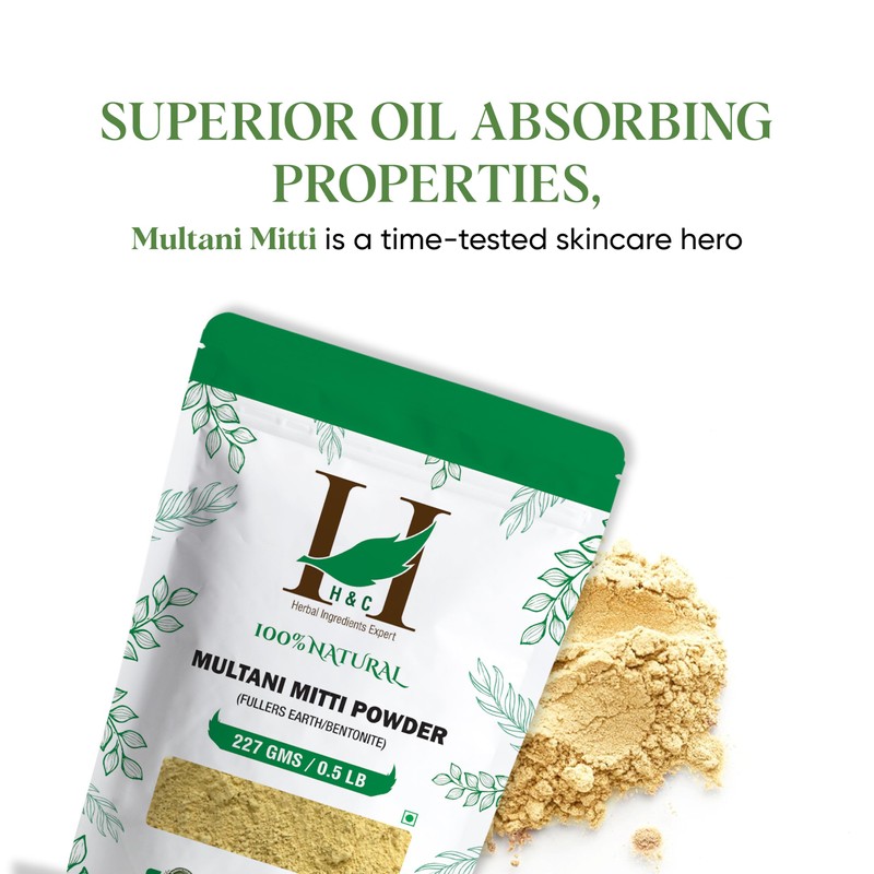 H&C Fuller'S Earth Clay/Multani Mitti/Bentonite Clay- 227 Gms