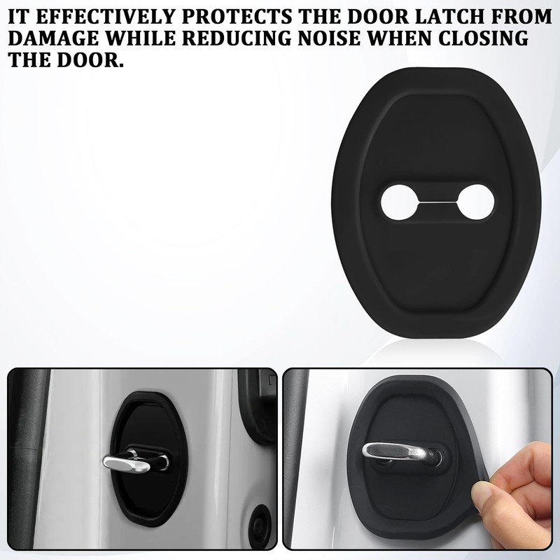 UQWU 4PCS Door Latch Lock Covers, Car Door Edge Latch