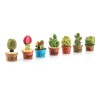 L 7pcs Pequeño Cactus Miniatura Suculentas Plantas Decora Z
