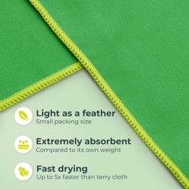 NirvanaShape microfiber towel 60 x 40 cm, lightweight compact travel towel - microfiber towel for travel, vacation, fitness - without corner pocket and pannier bag