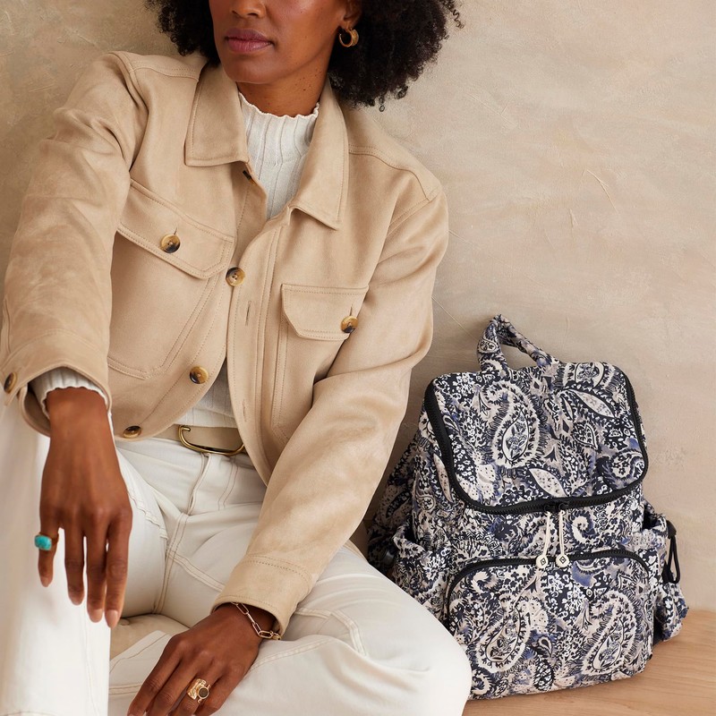 Vera Bradley Women's Featherweight Backpack Bookbag, Stratford Paisley, One Size