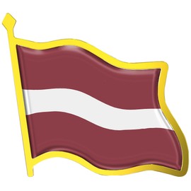 Latvia Flag Lapel Pin - Enamel Metal National Badge | World Travel Souvenir Gifts for Men & Women | Country Flag Patriotic Brooch Bulk Pack of Pins for Hat, Tie, Clothes, Backpack (1pc)