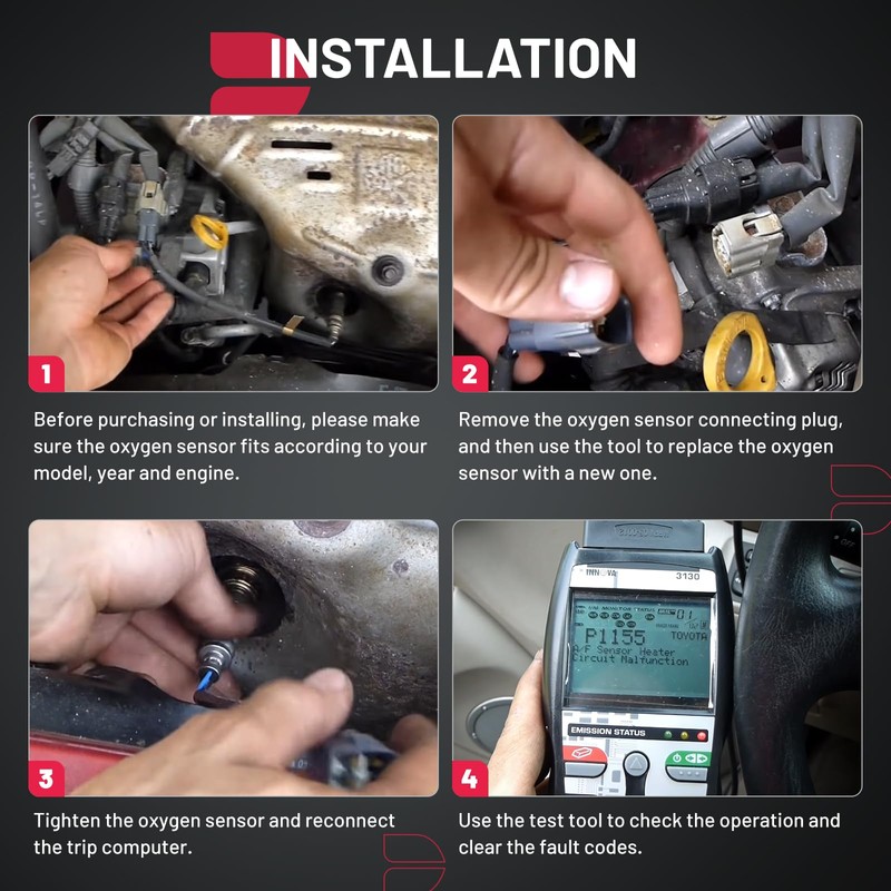 BDFHYK Oxygen Sensor Upstream Downstream O2 Sensor, Compatible with Honda
