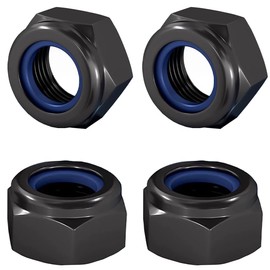 1/4-20 Lock Nut, Nylon Insert Hex Locknuts Locking Hex Nuts, Black e-Coating Stainless Steel, 100-Pack