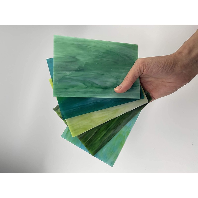 Unicoshape 12 Sheets Stained Glass Pack, 6" X 4" Cathedral