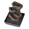 Tabletop Water Fountain Resin with Cascading Rock Waterfall and LED
