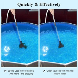 Hot Tub Vacuum Spa Vac, Handheld Pool Vacuum Cleaner, Manual Cordless Swimming Pool Vacuum Cleaner, Hot Tub Suction Pipe Siphon Suction, Handheld Flexible Hose for Dirt, Grass, Debris