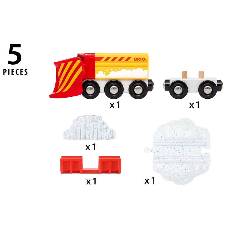 BRIO World Christmas Snow Plow Train for Kids Age 3