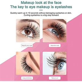 Cilorredor de pestañas con calefacción, rizador Recargable de pestañas for Maquillaje pestañas de Curling Natural y rizos de Larga duración           