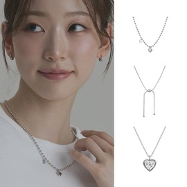 [Choose 1 of 6 types] Gold & Deer 14KGP BEST Necklace Collection 2. Initial Lock Cubic (L) White / [6종 택1] 골드앤디어 14KGP BEST 목걸이 모음전 2.이니셜자물쇠큐빅(L)화이트