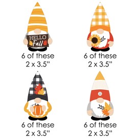 Big Dot of Happiness Fall Gnomes - DIY Shaped Autumn Harvest Party Cut-Outs - 24 Count