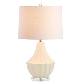 JONATHAN Y JYL8018C Tate 24.5" Ceramic LED Lamp Contemporary,Transitional for Bedroom, Living Room, Office, College Dorm, Coffee Table, Bookcase, Cream