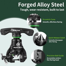 Super Stars Flaring Tools for 1/4in - 3/4in HVAC Single Flare 45 Degree Eccentric Cone Type Flaring Kit for Copper Pipe Tube