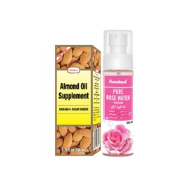 Hamdard Raughan-E- Badam Shireen Almond Oil and Pure Rose Water Spray (Combo) - 100ml Each
