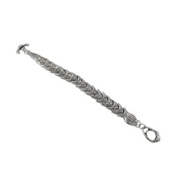 Zeckos Chrome Finished Serpent Link Toggle Clasp Bracelet