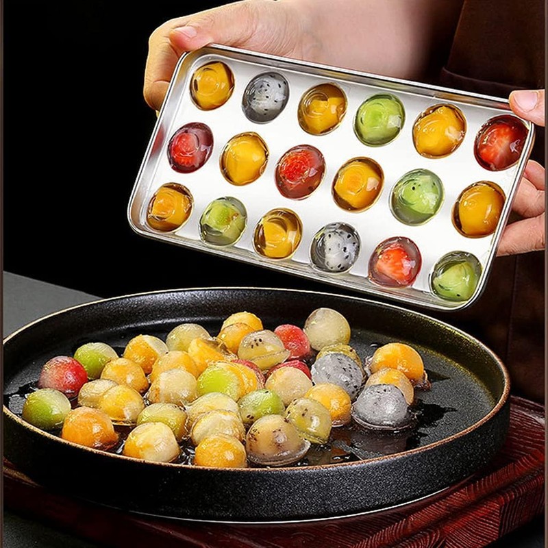 Stainless Steel Ice Cube Trays, 4 Pack with 72 Round