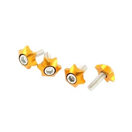 PARSLUCK 4 Pcs Cars License Plate Bolts Screws Decor Stars Shaped Stable