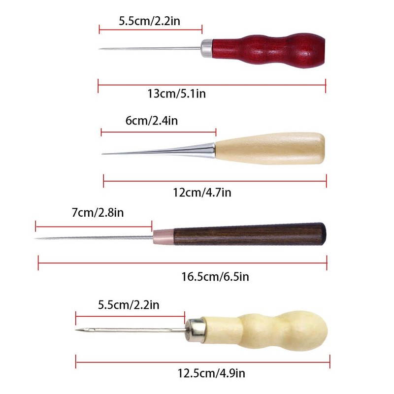 4 Pcs Handheld Tool Compact Size Long Handle Punching Awls