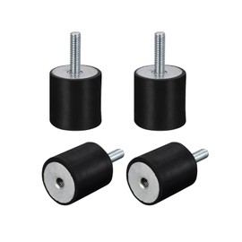 sourcing map Rubber Mounts 4pcs M6 Male/Female Vibration Isolator Shock Absorber, for Garage Motor Air Compressor Car Boat Bobbins, D20mmxH20mm