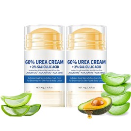 Crema Hidratante con Urea 60 para Pies, Manos y Codos - Exfoliante para Piel Seca, Agrietada y Callosidades(2PCS)