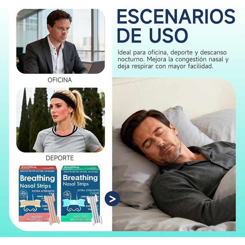 88 Pcs para Respirar Mejor,Alivio Instantáneo de Congestión Nasal.