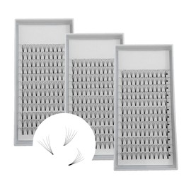 Eyelash Extensions, 3 Boxes, 5D Volume Eyelashes, C D Curl, Thickness 0.02 inches (0.07 mm), 0.04 inches (0.10 mm), 12 Rows, 5 Bundles, Matsueku False Eyelashes, Natural, Popular, 3 Trays Short Stem