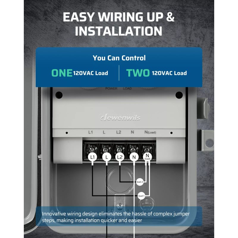 DEWENWILS Pool Timer, Outdoor Digital Timer Box, Outdoor Timer for