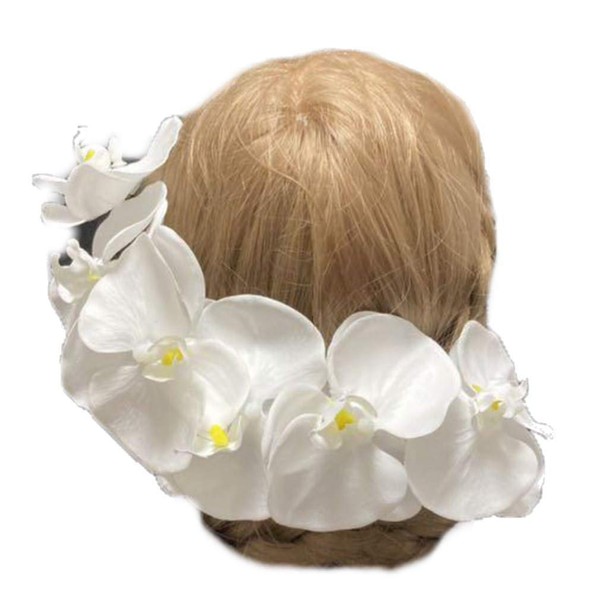 Lupine ha0020 Phalaenopsis Orchid Hair Ornament, White, Luxurious, Set of 6, White, Bridal Wedding, Japanese Dress, Western Clothing, Front Photography, Wedding, Coming-of-Age Ceremony, Graduation