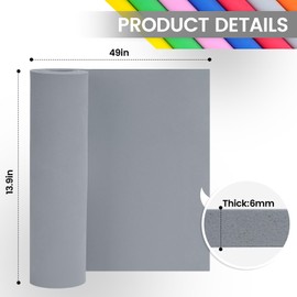 Do²ping Grigio Eva Foam Cosplay, 6mm Gomma Eva Fogl, 35.5x124.5cm con Alta densità 86kg/m3 Schiuma Eva per Costume Carft (6mm Grigio)