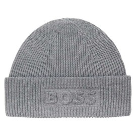 BOSS Men's Alogo_hat Beanie, silver