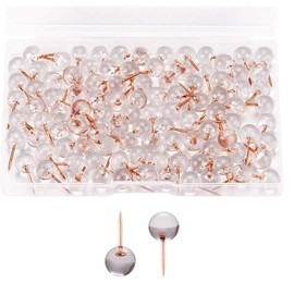 100 Pcs Plastic Heads Steel Tips Thumb Nails for Map Drawing Cork Notice Board Clear