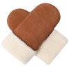 Harssidanzar Mitten Gloves For Mens,Winter Cold Weather Sheepskin Shearling Heated