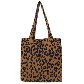Leopard Print Canvas Bag,Tote Bag for Women Girls Leopard Shoulder Bag Large Capacity Reusable Foldable Ladies Shopping Bag Eco Handbag Fold Away Shopper Tote Bag for School College Travel Work Beach