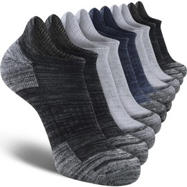 FYTUTESE Mens Ankle Running Socks Athletic Low Cut Cushioned Short Socks for Men 5 Pack Multiolor Size 9-12