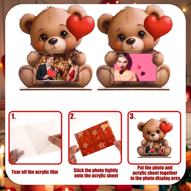 ZhowHoHo 2 PCS Valentine's Day Picture Frame 4 x 6