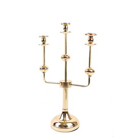 Balsa Circle 20 in Gold 3 Arm Metal Candelabra Taper Candle Holder Centerpiece Wedding Party Events Reception Decorations Supplies