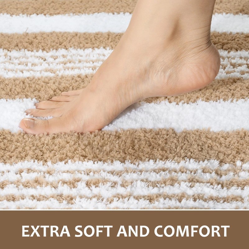 Lochas Bathroom Rugs 24"X17"Bath Non Slip Absorbent Washable Microfiber Mat