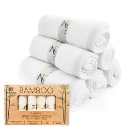 Bamboo Baby Wash Cloths for Newborn - 6-Pack Ultra Soft Face Cloth Pack, Gentle & Absorbent Burp Cloths, Bamboo Baby Face Cloths 25x25cm