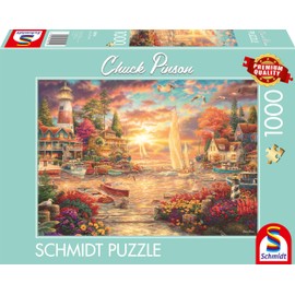 Schmidt Spiele 58554 Chuck Pinson Morning Silence at the Lake 1000 Piece Jigsaw Puzzle, Multi-Colour