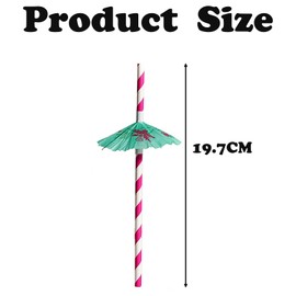 50PCS Cocktail Straws, Tropical Party Supplies Cocktail Umbrella Straws, Colored Long Straw with Umbrella Shape Decorate, Cocktail Tumbler Straws, Used for Drinking (Color Random) ﻿