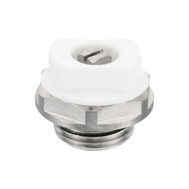 PATIKIL 3/8 Inch BSP Male Thread Manual Radiator Vent Plug Valve Nickel-Plated Brass Plug for Radiator Silver White
