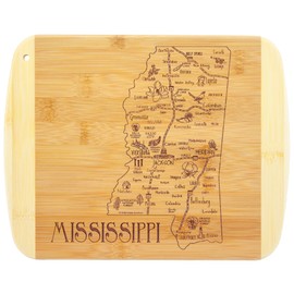 Totally Bamboo A Slice of Life Mississippi Bamboo Serving and Cutting Board, 11" x 8-3/4"