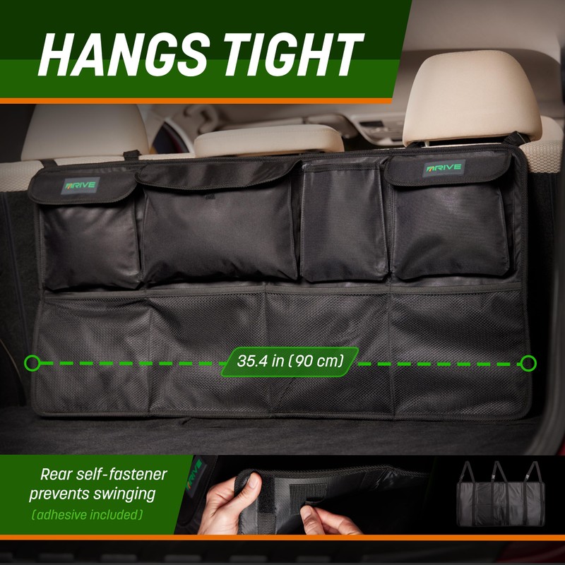 DRIVE - Back Seat Trunk Organizer, Space Saving Hanging Car