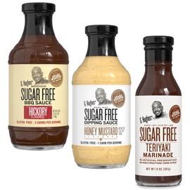 G Hughes Sugar Free Barbecue Sauces - Hickory BBQ Sugar Free Sauce - 18 Oz, Honey Mustard Sugar Free Dipping Sauce - 18 Oz, Sugar Free Teriyaki Marinade - 13 Oz, Gluten Free BBQ Sauces, BBQ (3-Pack)