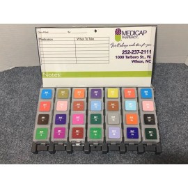 PILLBOX  Med Tray 4X Day Pill Box Storage Organizer Sort Medication Tray LARGE