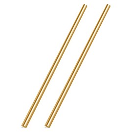 Wokape 2 Pieces High Quality Brass Solid Round Rod Lathe Bar Stock, 1/4 Inch in Diameter 14 Inches in Length