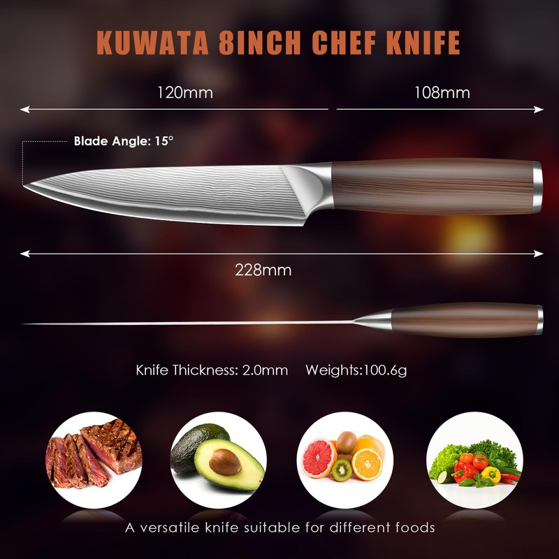 Kuwata Japanese Utility Knife, 5 inch Handcrafted VG10 Stainless Steel