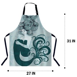 BGBDEIA Vintage Cupcake Poster Design Apron for Women Men, Adjustable Apron Cooking Kitchen Chef Apron for Home Kitchen, Baking Gardening BBQ, Coffee House, Restaurant