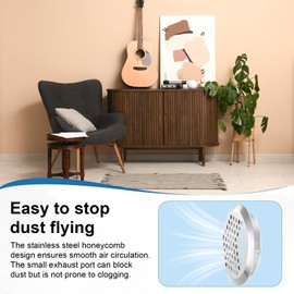 M METERXITY 10-Pack Circular Soffit Vents, 50mm/1.97 Inch Stainless Steel Round Air Vent Mesh Hole Louver for Bathroom Home/Office/Kitchen/Cabinet/Wardrobe [Silver]