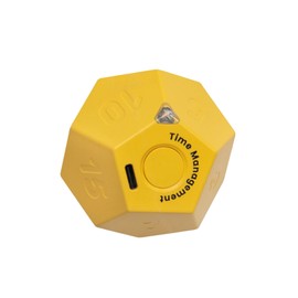 BEBESIRI Mini 12 Sided Cube Timer, 11 Preset Times Pomodoro Timer for Enhanced Productivity. Ideal for ADHD Management, Workout, Study & Kitchen Cooking. Easy to Use (Yellow)